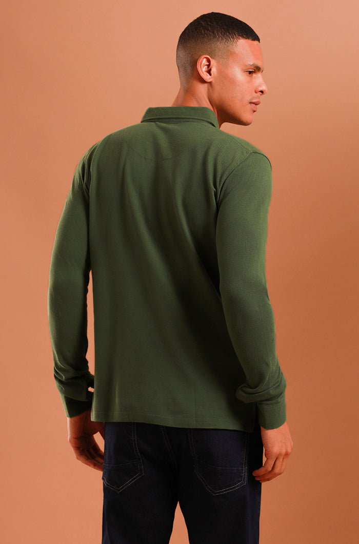Prime Polo Full Sleeved Shirt - Green