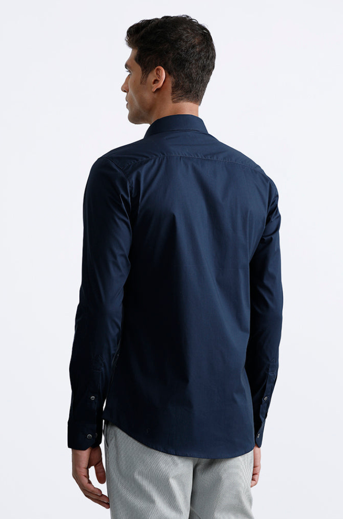 25DEGREE Navy Blue Formal Shirt For Men | Slim Fit